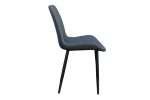 Side view of Vito dining chair with sleek dark upholstery