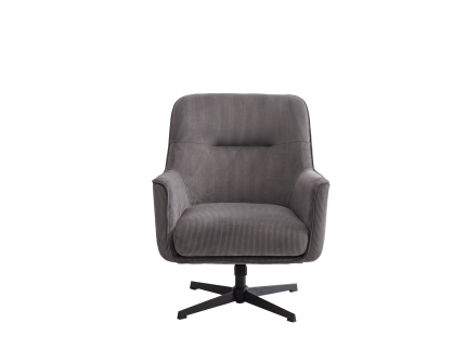 Wentworth Swivel Chair in grey corduroy fabric