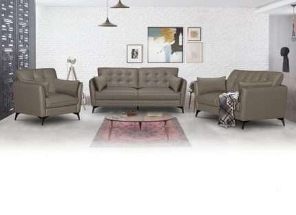 Winston 2 Seater Sofa in Classic Stone 100% Leather
