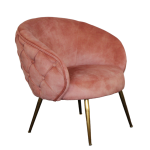 York Accent Chair in blush deluxe velvet with diamond tufting