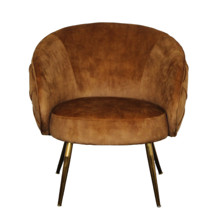 York Accent Chair with diamond tufting in gold velvet