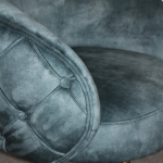 York Accent Chair in Teal Deluxe Velvet with Diamond Tufting