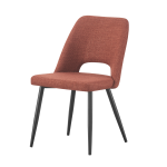 Zara dining chair in luxurious russet fabric with sleek design